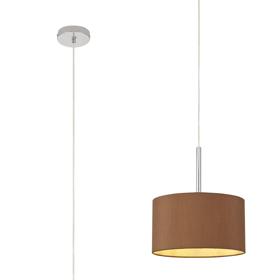 DK0122  Baymont 30cm Pendant 1 Light Polished Chrome, Raw Cocoa/Grecian Bronze